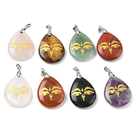 Природных драгоценных камней подвески, с реечной обшивкой латунными выводами, без кадмия и без свинца, очарование слезы