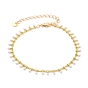 Brass Enamel Charm Bracelets, with Curb Chains and Lobster Claw Clasps, White