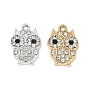 Alloy Rhinestone Pendants, Owl Charms