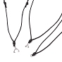 3Pcs 3 Styles Adjustable Waxed Polyester Cord Necklaces Making, with Brass Findings, Platinum