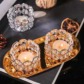 Bougeoirs en verre en forme de fleur, bougeoir chauffe-plat, centre de table pour décoration de fête
