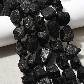 Необработанные грубые нити из натурального черного турмалина, самородки