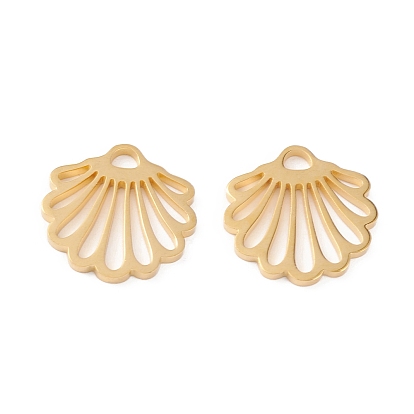 304 подвески из нержавеющей стали, ручная полировка, без кадмия, без никеля и без свинца, шарм из ракушек, ионное покрытие (ip)