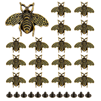 18 шт. кнопки из цинкового сплава, пчела, для поделок багажа и аппаратных принадлежностей