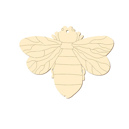 Unfinished Wood Bees Cutout Shape, for DIY Painting Ornament Home Decor Pendants