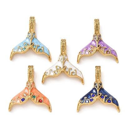 304 нержавеющей стальной эмали подвески, прелести рыбий хвост, ионное покрытие (ip), реальный 18 k позолоченный