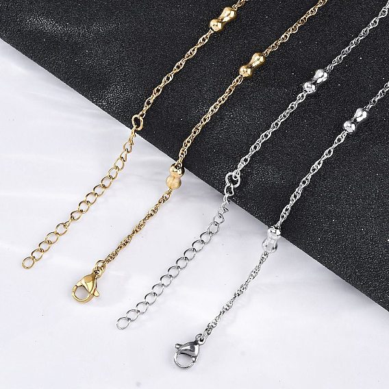 304 ожерелья из костяной веревки из нержавеющей стали