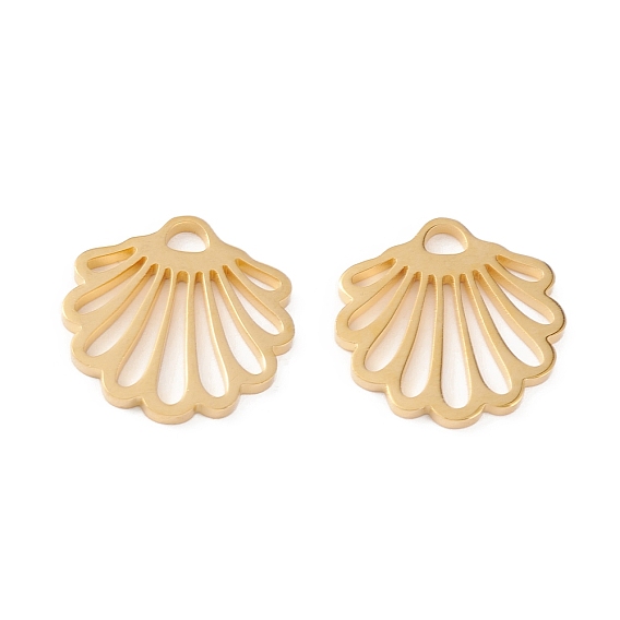 304 подвески из нержавеющей стали, ручная полировка, без кадмия, без никеля и без свинца, шарм из ракушек, ионное покрытие (ip)