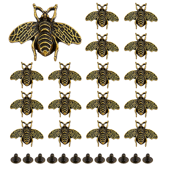 18 шт. кнопки из цинкового сплава, пчела, для поделок багажа и аппаратных принадлежностей