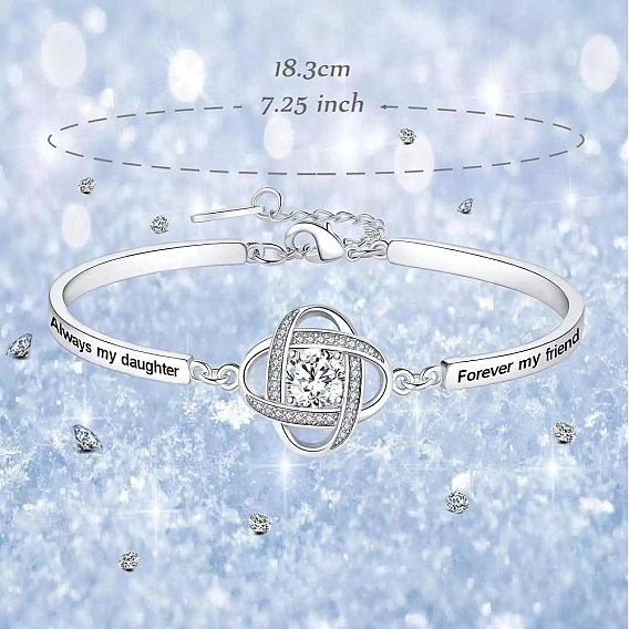 Браслеты с клевером из латуни и прозрачными кубическими цирконами для женщин