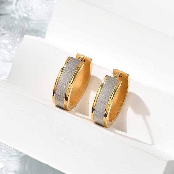 304 серьги-кольца из нержавеющей стали с эффектом полировки, ионное покрытие (ip)