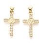 Религиозные латунные подвески с микропаве из прозрачного кубического циркония, крест с амулетами девы марии