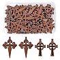 40Pcs 2 Style Wooden Pendants, Religion, Dyed, Cross with Word Jerusalem & Cross