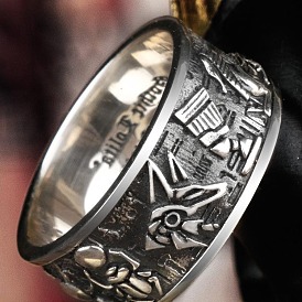 Винтажные кольца из сплава с тиснением египетских богов для мужчин