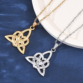 Узел троицы 304 ожерелья с подвесками из нержавеющей стали, ионное покрытие (IP) узел желаний