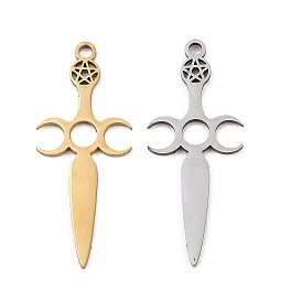 201 подвески из нержавеющей стали, меч со звездой Давида и лунным талисманом