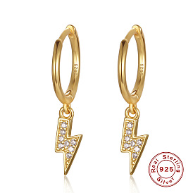 S925 Silver Lightning Diamond Earrings - Versatile European and American Style Ear Jewelry.