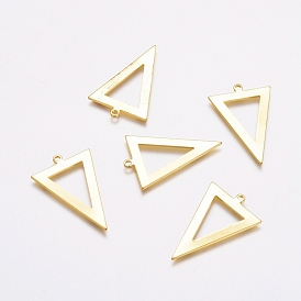 Rack Plating Brass Pendants,  Inverted Triangle