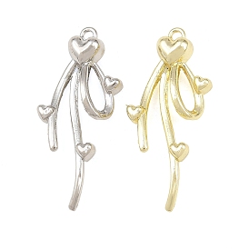 Alloy Pendants, Heart Tassel Charms, Rack Plating, Cadmium Free & Lead Free