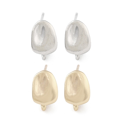 Фурнитура для сережек-гвоздиков из латуни для женщин, нерегулярное кофейное зерно