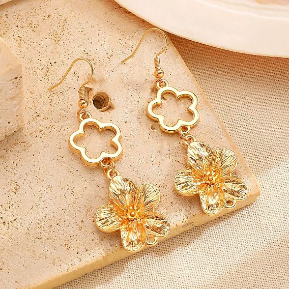 Серьги-подвески из сплава ко Дню святого Валентина, цветок