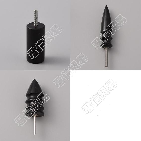 3Pcs 3 Style Sandalwood Polish Heads, with Iron Axis, Leathercraft Burnishing Tool