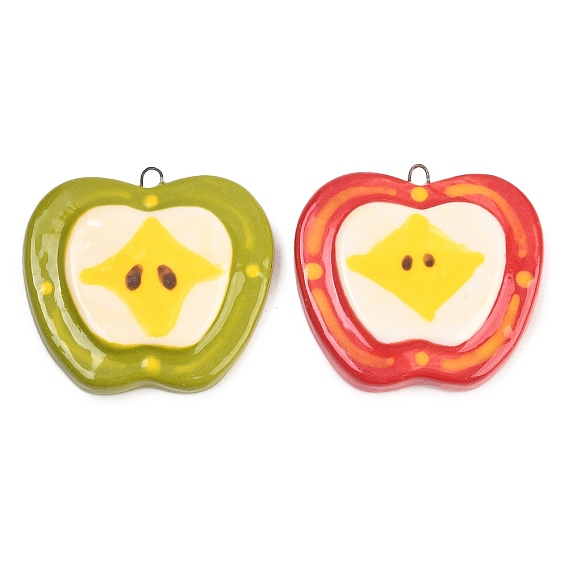 Фарфора ручной работы подвески, яблочные прелести, с железом найти