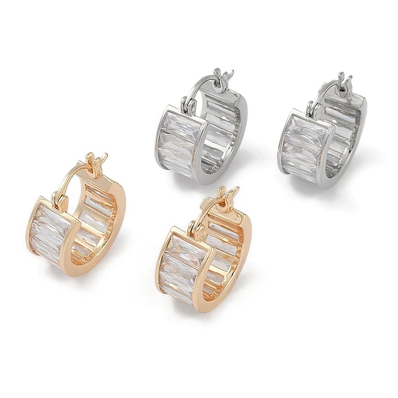 Серьги-кольца из прозрачного кубического циркония, украшения из латуни для женщин