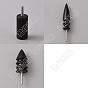 3Pcs 3 Style Sandalwood Polish Heads, with Iron Axis, Leathercraft Burnishing Tool