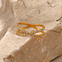 Minimalist Cross-set Diamond Ring - Fashionable, Personalized, Non-fading Ring for Women.