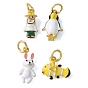 Латунь эмаль подвески, золотистый тон 3d мультяшные подвески, с целью перехода в кольце