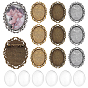 Наборы для изготовления брошей своими руками, включая 18шт. 3 стили овальных брошей из сплава с кабошонами в оправе и 18шт. стеклянных кабошонов
