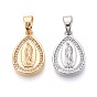 Религиозные латунные подвески с прозрачными кубическими циркониями, слезинка с чарами Девы Марии