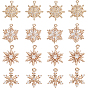 16шт 4 стиль латунный микро паве кубический цирконий шарм, снежинка очарование