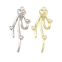 Alloy Pendants, Heart Tassel Charms, Rack Plating, Cadmium Free & Lead Free