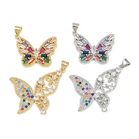 Латунные микро проложить кубического циркония подвески, без кадмия и без свинца, бабочка