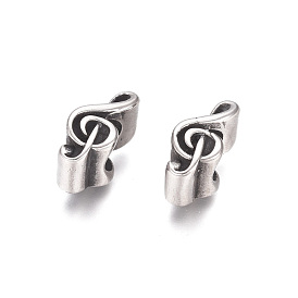 304 Stainless Steel European Beads, Large Hole Beads, Musical Note