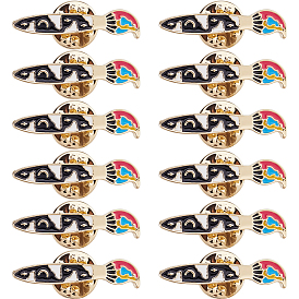 12шт. эмалированные застежки для значков из сплава для рюкзака и одежды, чистить