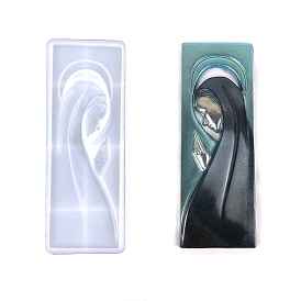 Rectangle with Nun DIY Silicone Molds, Resin Casting Molds, for UV Resin, Epoxy Resin Craft Making