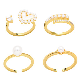 Chic and Unique Pearl Ring for Women - Fashionable Heart-shaped Finger Jewelry with Design Sense (rir83)