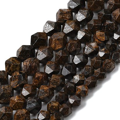 Природные бронзитом бисер нитей, звезды вырезать круглые бусы, граненые