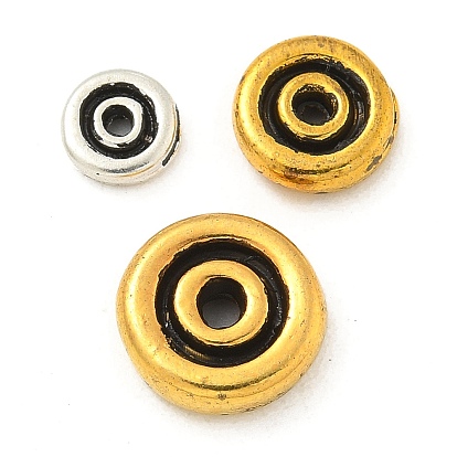 Сплавочные овальные бусины тибетского стиля , без кадмия и без свинца, плоско-круглые