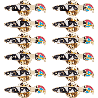 12шт. эмалированные застежки для значков из сплава для рюкзака и одежды, чистить