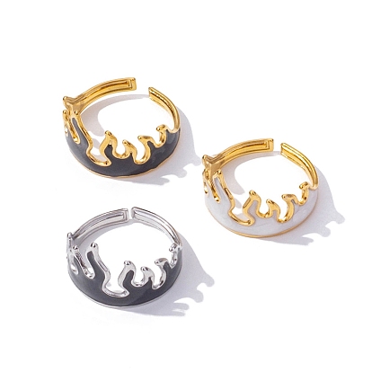 304 открытые манжеты в форме пламени из нержавеющей стали с эмалью для женщин