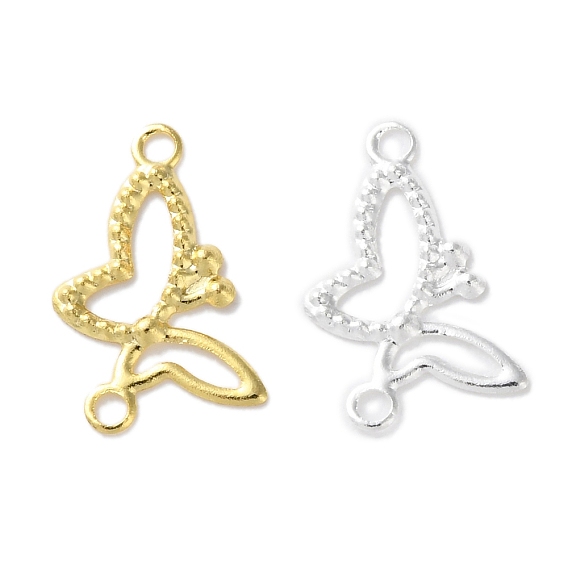 Латунные филигранные подвески-соединители, без кадмия и без свинца, бабочка