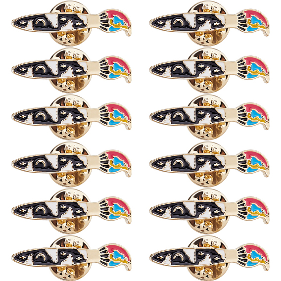 12шт. эмалированные застежки для значков из сплава для рюкзака и одежды, чистить