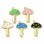 Подвески из латуни с эмалью в стойку, долговечный, без свинца и без кадмия, реальный 18 k позолоченный, грибное очарование