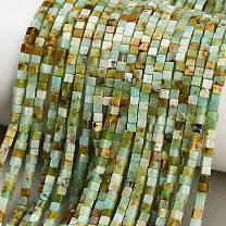 Natural Serpentine Beads Strands, Cube
