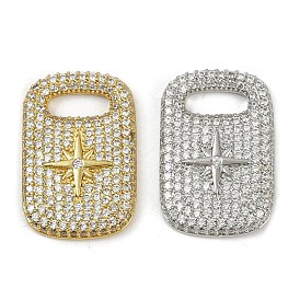 Латунные микро проложить кубического циркония подвески, долговечный, без кадмия и без свинца, стойки покрытие, прямоугольник и звезда