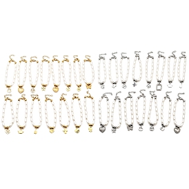 304 женские браслеты с подвесками из нержавеющей стали, разнообразные, с пластиковыми бусинами из искусственного жемчуга